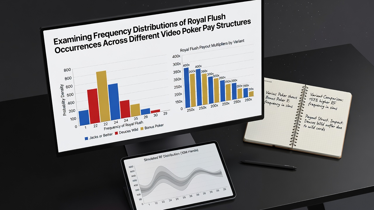 Analyse der royal Flush-Häufigkeiten über verschiedene mobile Paytable-Strukturen hinweg mit statistischen Kurven