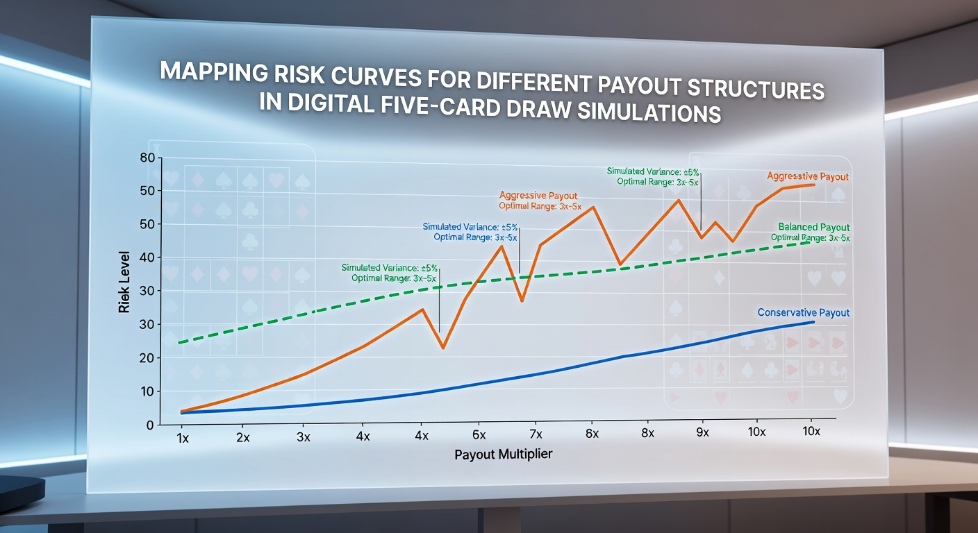 Vergleichende Darstellung von Risikokurven in digitalen Draw-Poker-Simulationen mit unterschiedlichen Auszahlungen